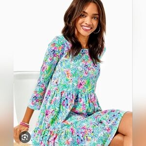 NWOT 100% Cotton Lily Pulitzer Purple Berry Colony Cogna Swing Dress Size XL